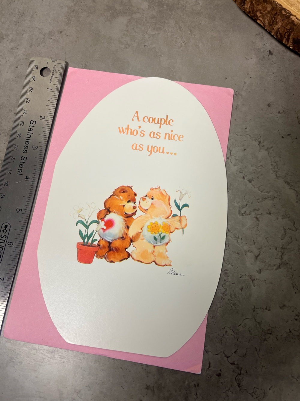 Vintage care Bears Easter card